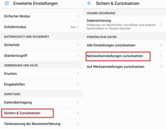 reset network settings