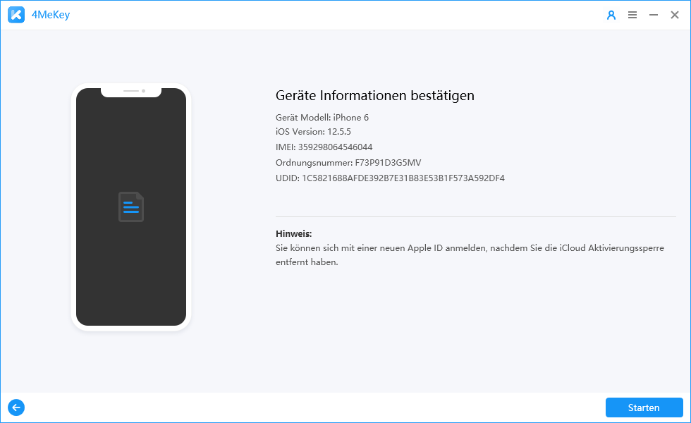confirm device info - 4MeKey guide