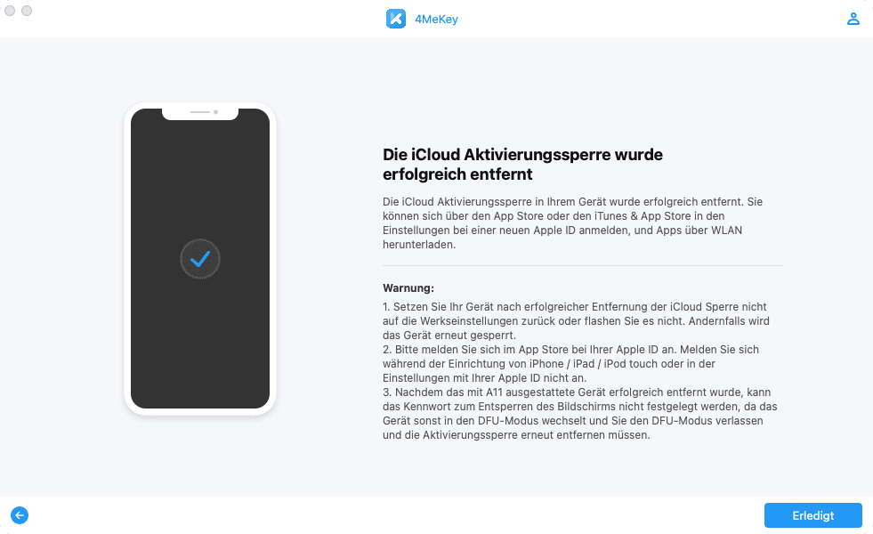 activation lock removed successfully