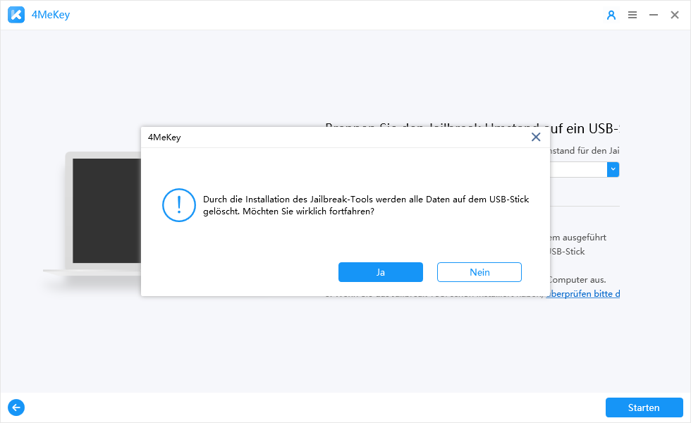jailbreak environment will erase data in usb- 4MeKey
