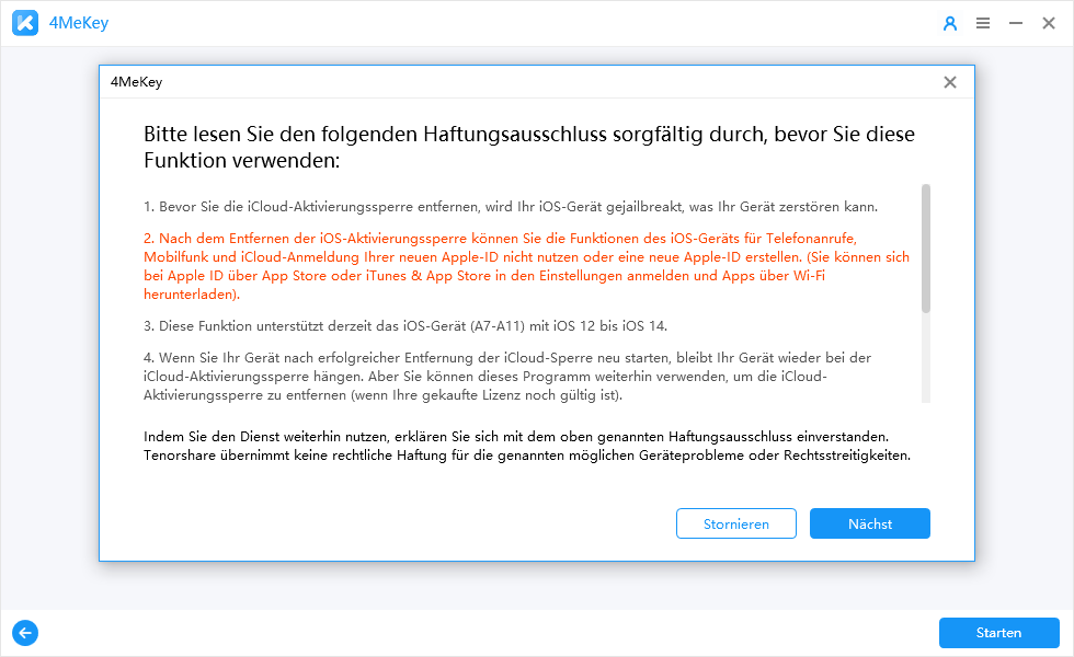 unlcok iCloud warning - 4MeKey