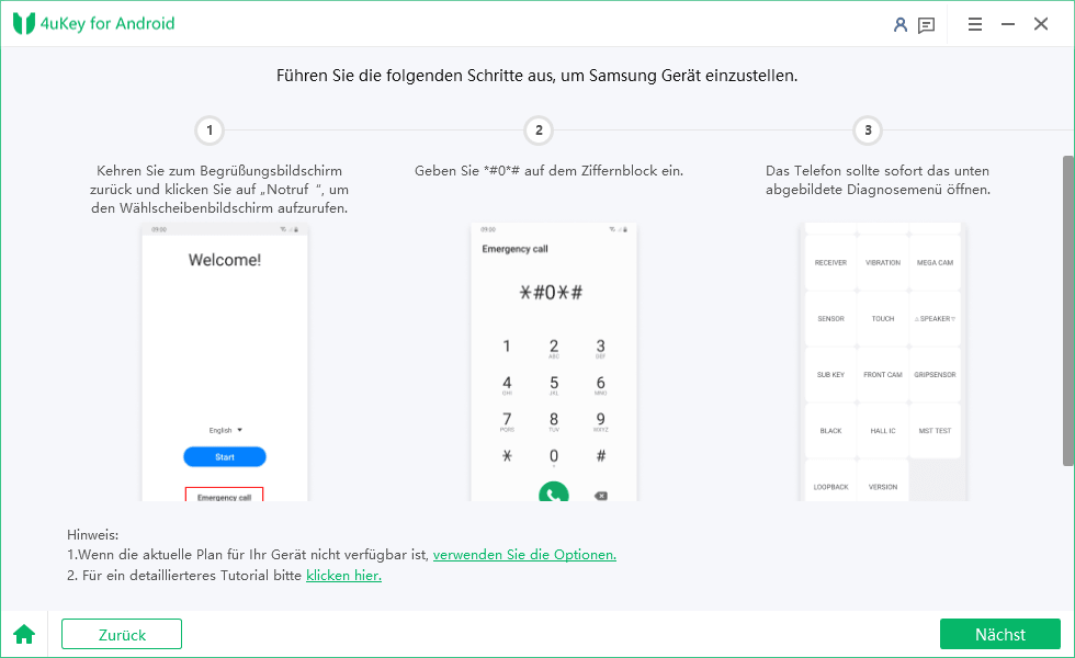 4ukey for android enter into diagnostic mode on samsung