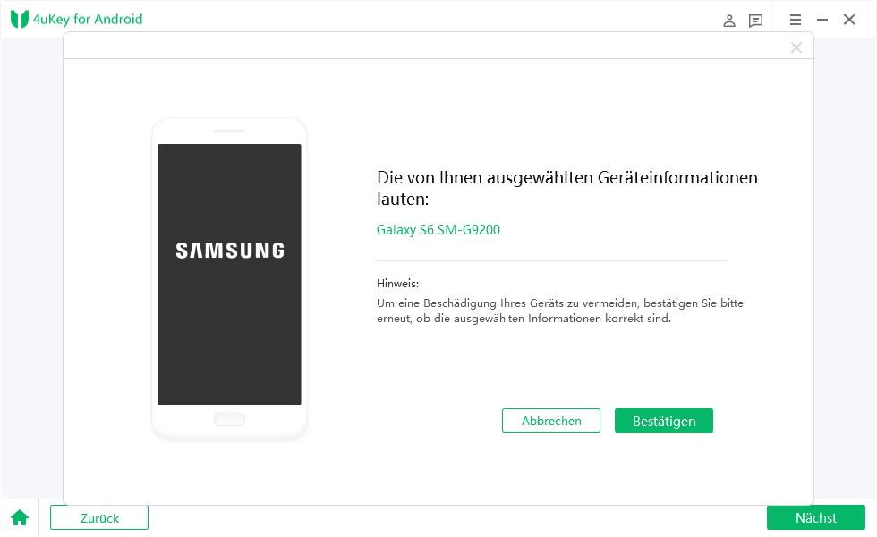 confirm samsung device information