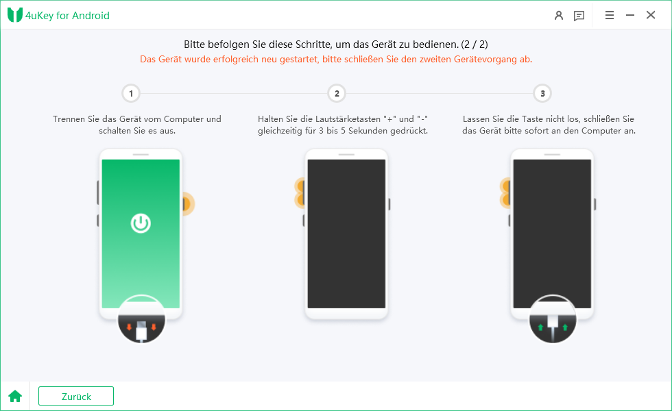 den zweiten Gerätevorgang abschließen