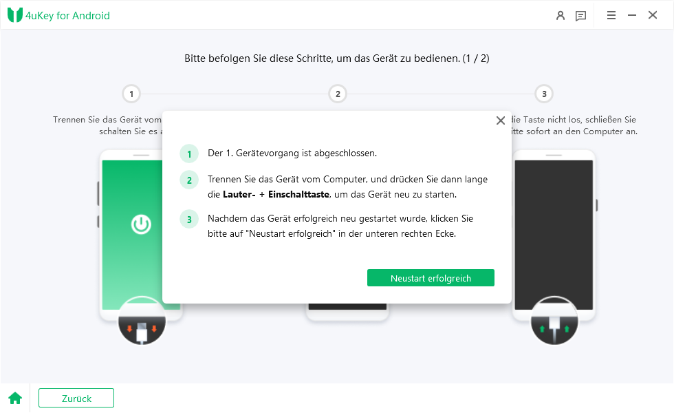 Gerät startet erfolgreich neu