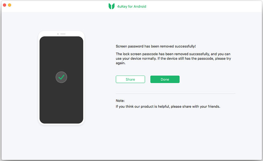 remove lock screen successfully