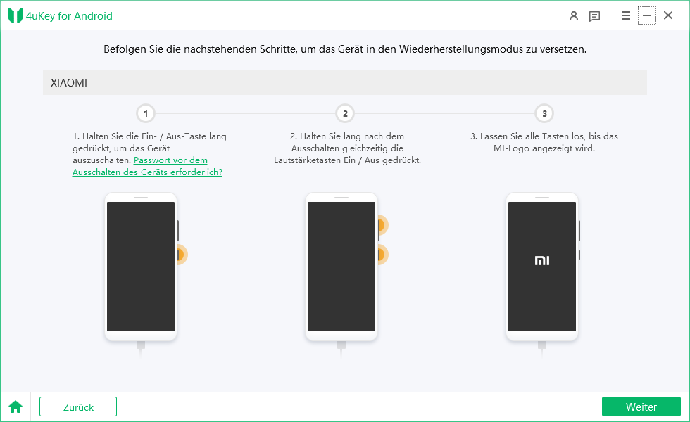 Xiaomi Wiederherstellungsmodus