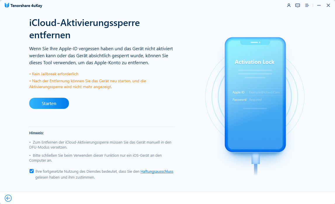 4ukey Aktivierungssperre entfernen ohne Jailbreak
