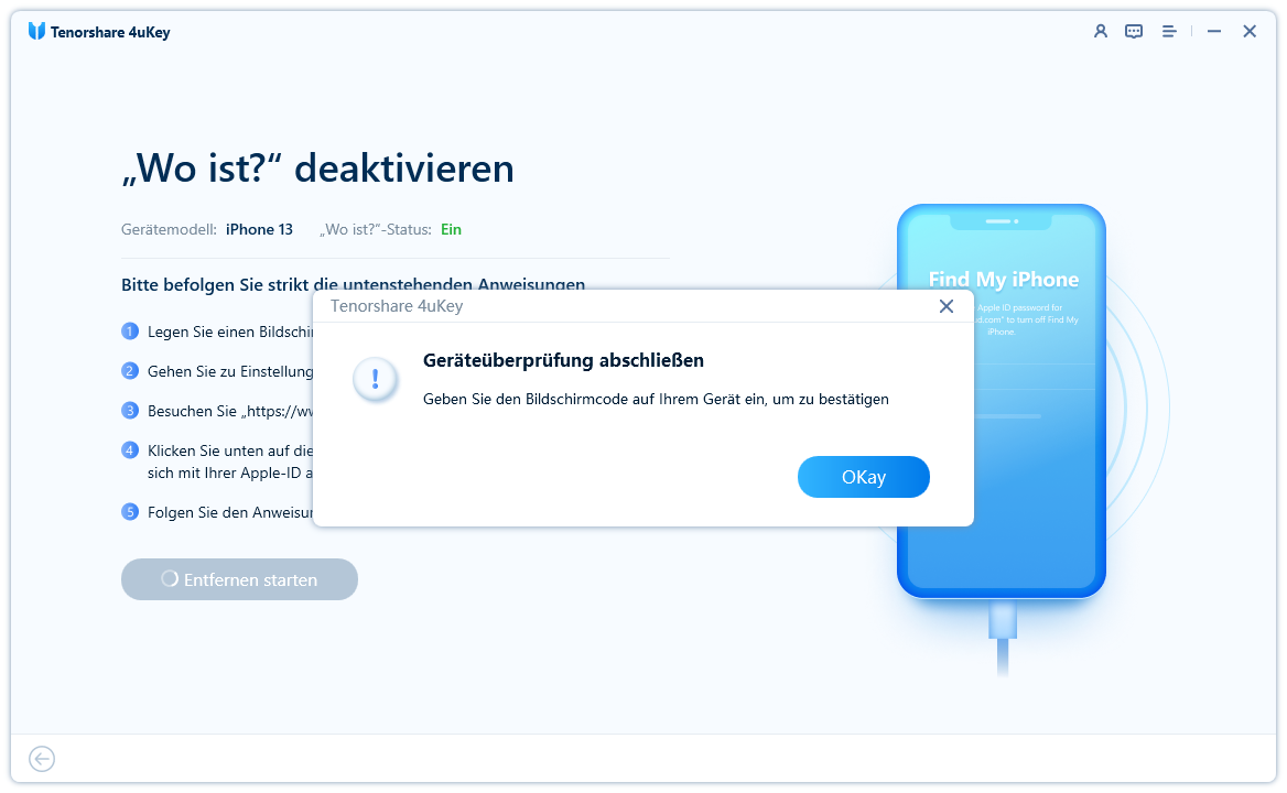 Mein iPhone suchen über Tool entfernen