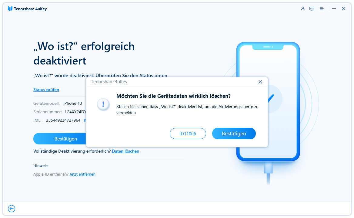 Gerätedaten vollständig löschen