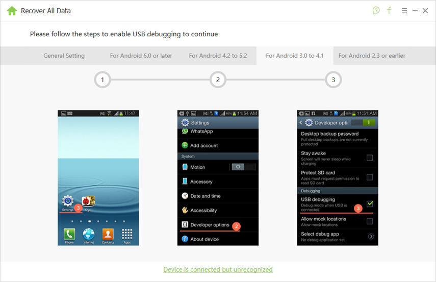 android 3.0-4.1 usb debugging
