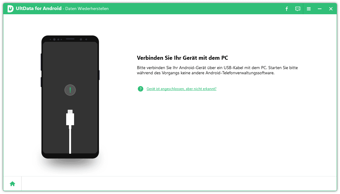 ultdata for android fordert zum Verbinden des Geräts auf