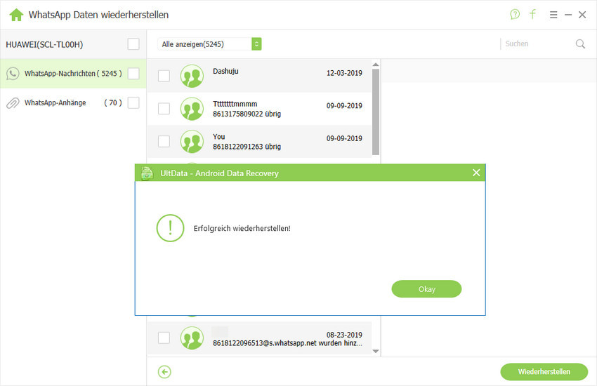 recover whatsapp data successfully