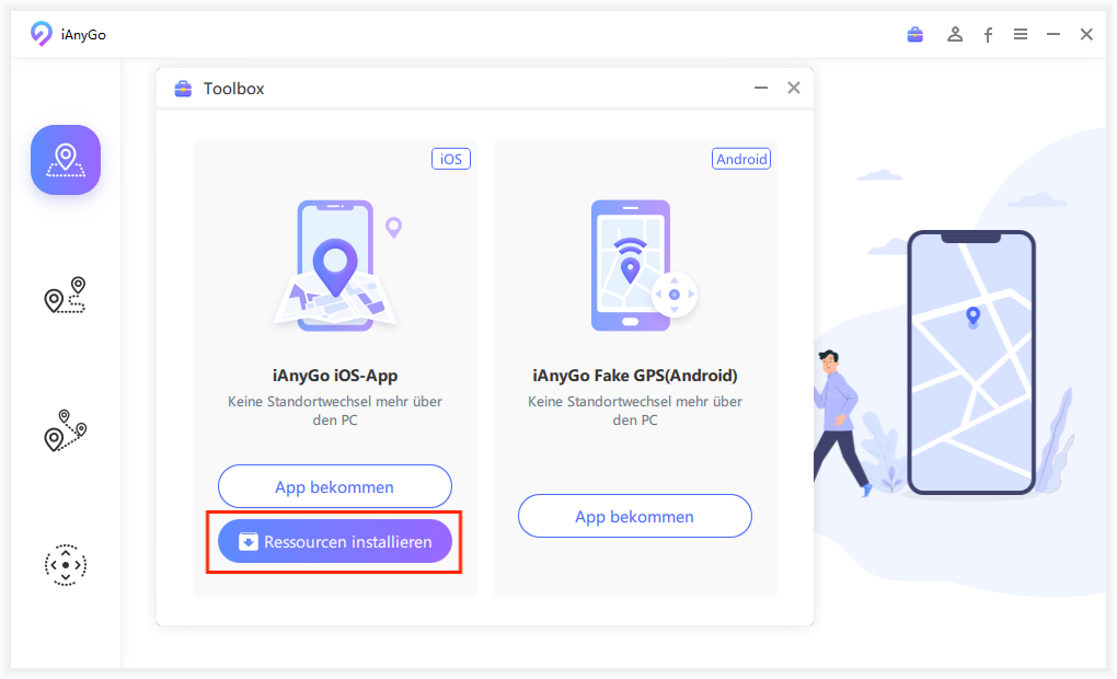 wie man mit ianygo ios app den standort ändert
