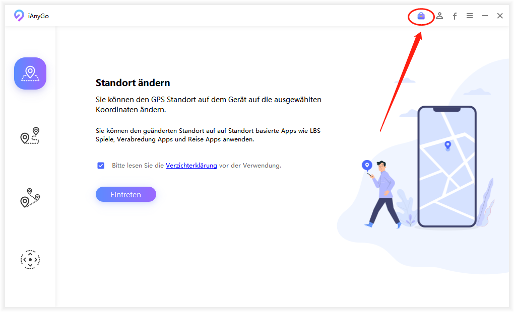 wie man mit ianygo ios app den standort ändert