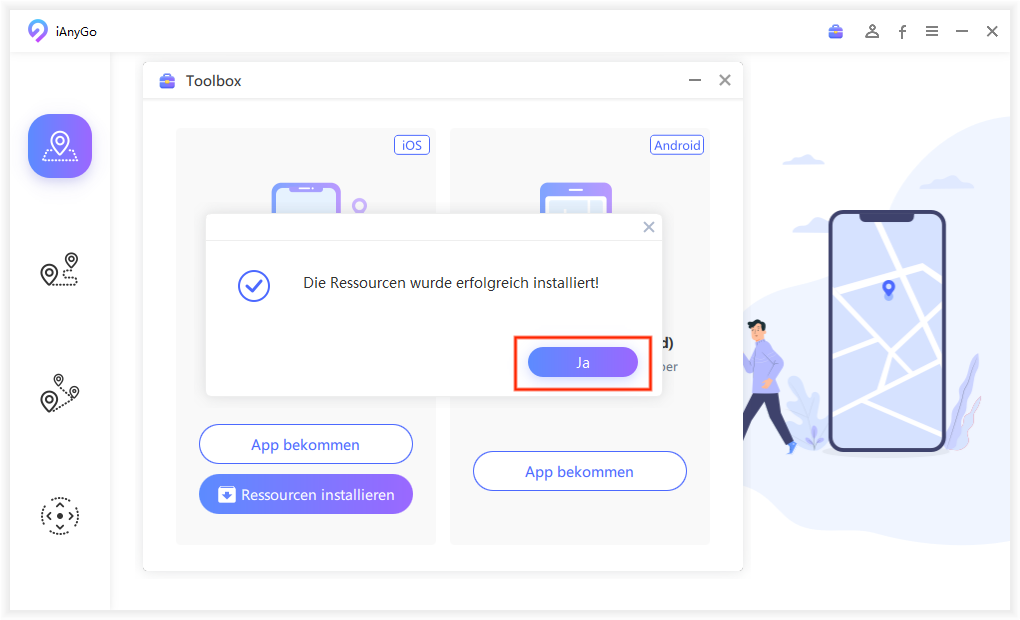 wie man mit ianygo ios app den standort ändert