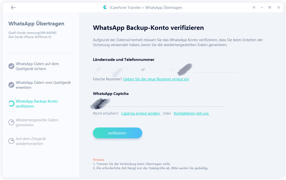verifying whatsapp account