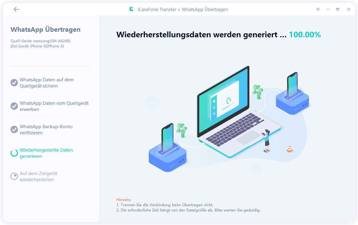 getting whatsapp data from the source device
