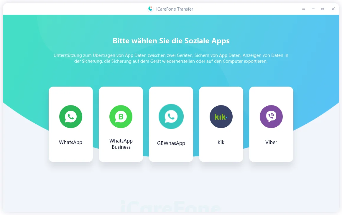 icarefone transfer guide - select line interface