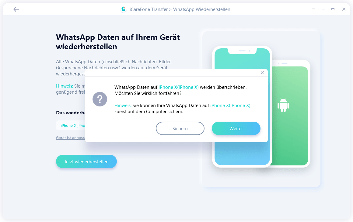 whatsapp von android auf iphone übertragen