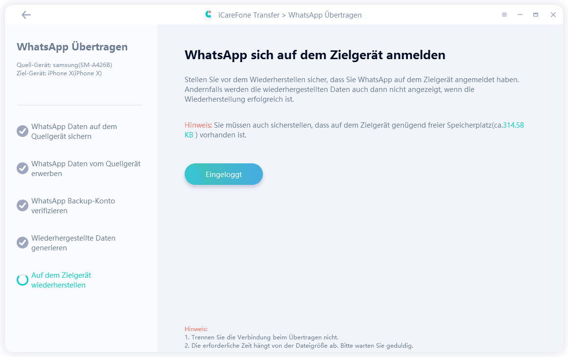 whatsapp-thematiken von android auf iphone übertragen - icarefone transfer