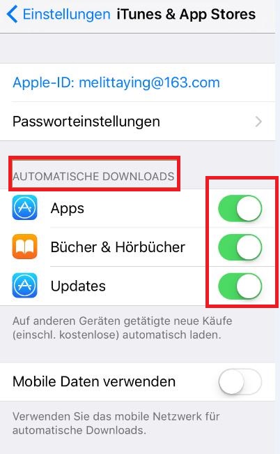 automatische downloads deaktivieren