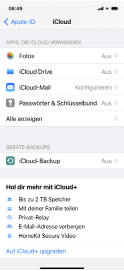 einstellungen apple id icloud