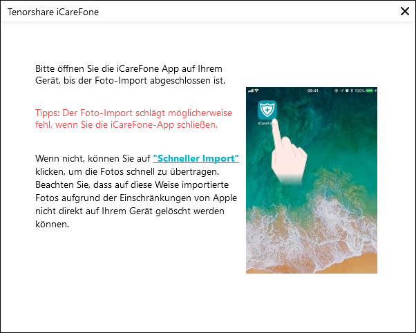 iCareFone-App auf Gerät installieren