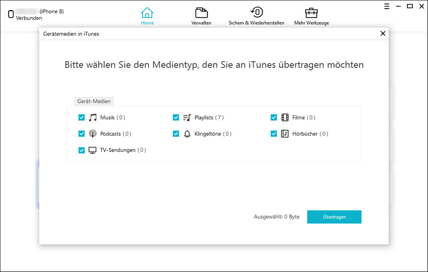 Medien in iTunes übertragen