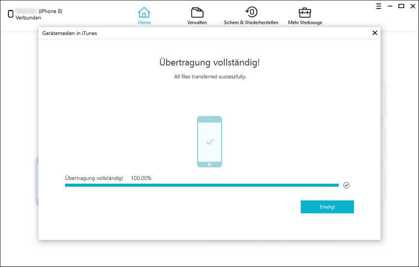 Medien in iTunes erfolgreich übertragen