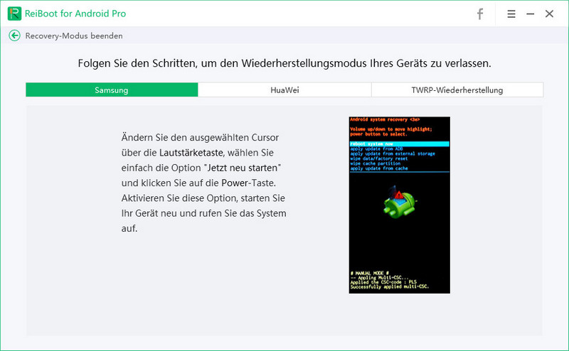 Android Recovery Mode mit ReiBoot verlassen
