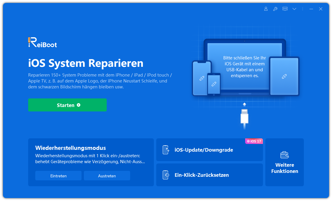 iPhone mit Computer verbinden und Programm starten