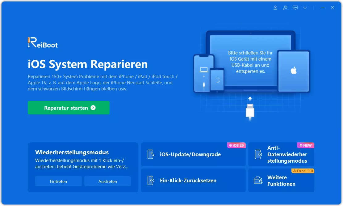 iOS-Systemfehler - Tenorshare ReiBoot verwenden