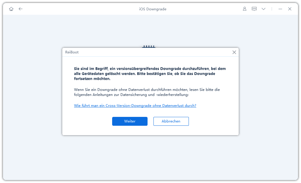 confirm to downgrade
