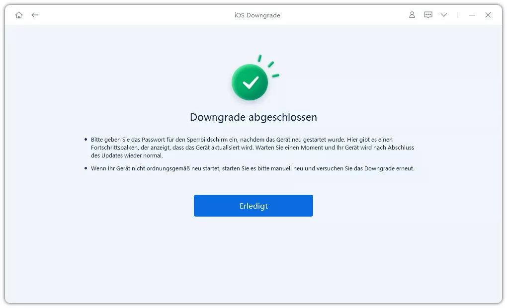 Downgrade von iOS 17 auf 16