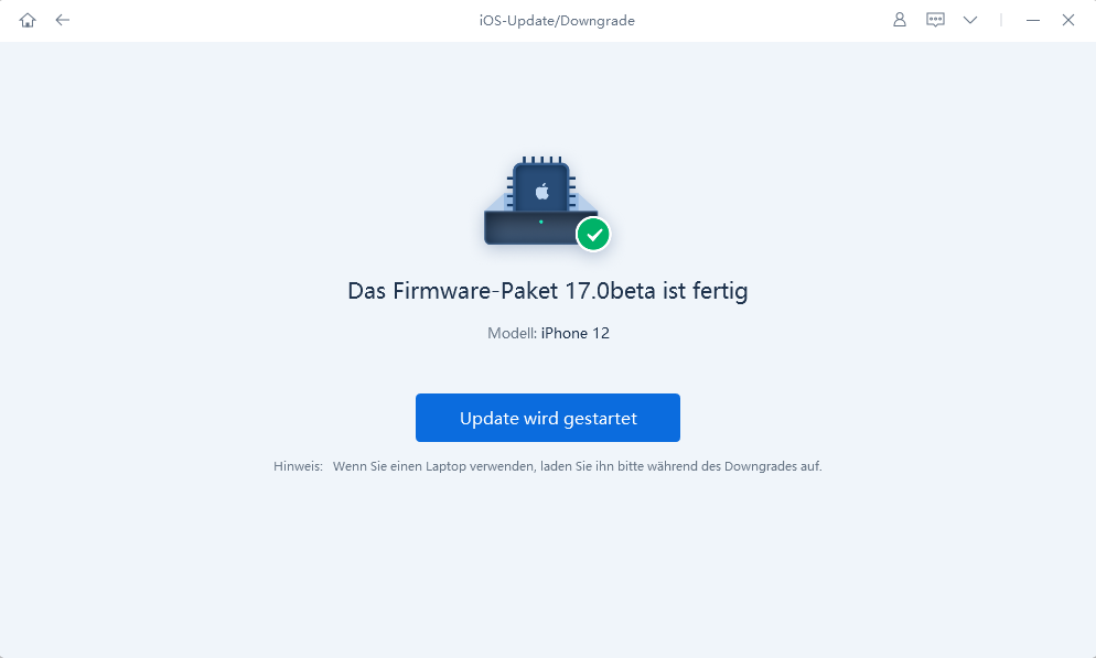 Upgrade starten