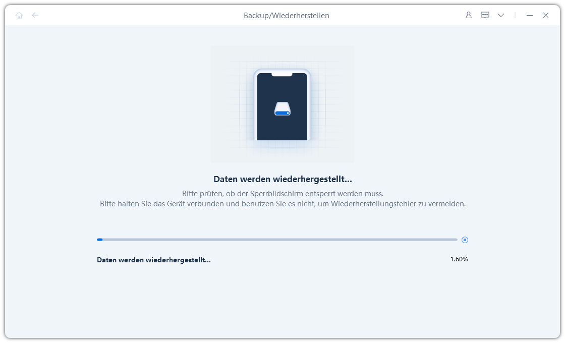 Daten werden wiederhergestellt