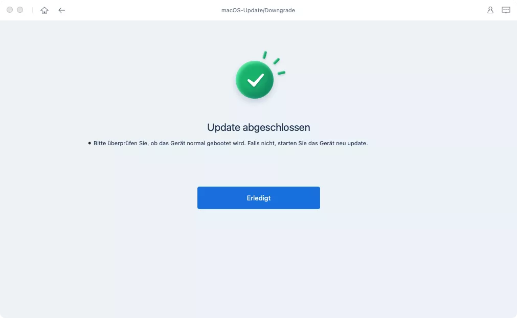 Upgrade abgeschlossen