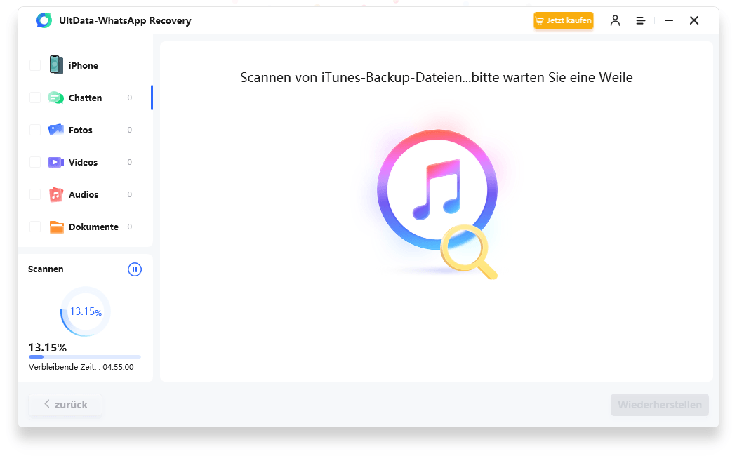 scan itunes backup - UltData WhatsApp Recovery guide