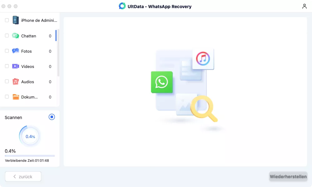 Alte WhatsApp-Nachrichten ohne Backup auf dem iPhone wiederherstellen - Schritt 2