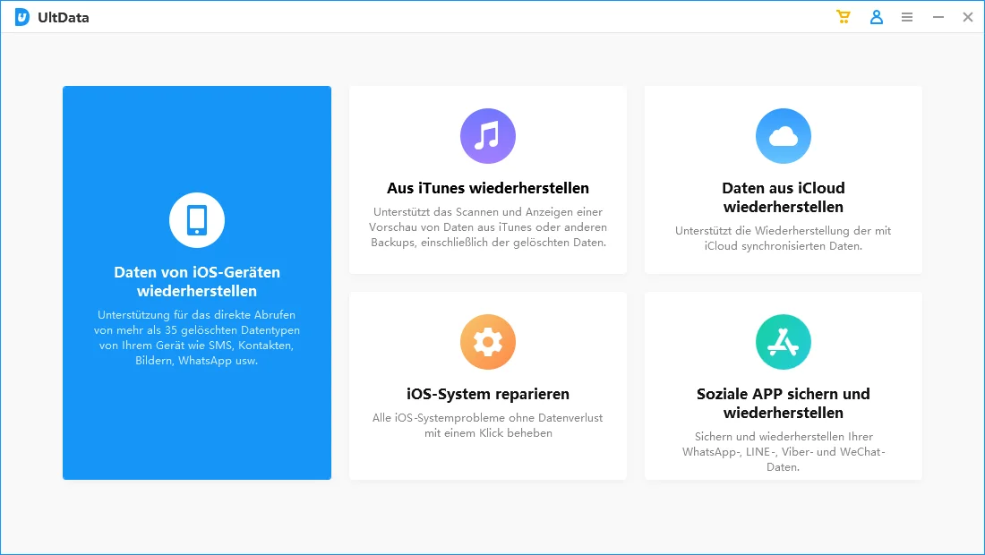 UltData-Startseite