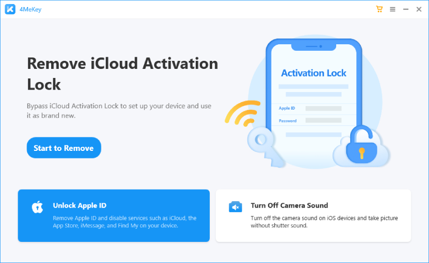 select a unlock apple id - 4MeKey guide