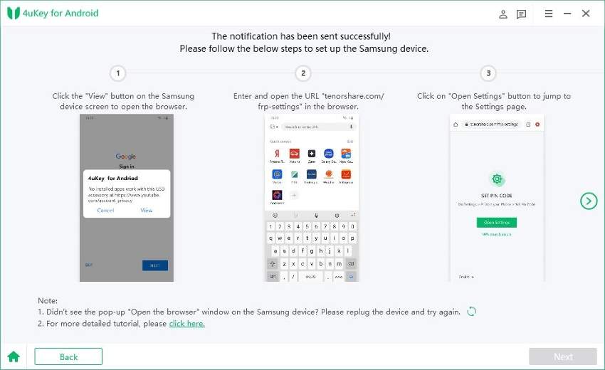 set up samsung device tenorshare 4ukey for android