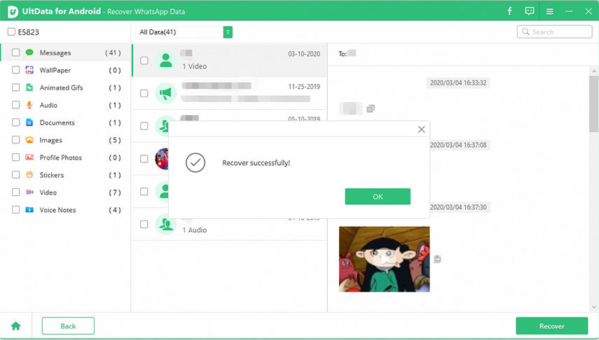 Erfolgreich wiederherstellen mit Ultdata for Android