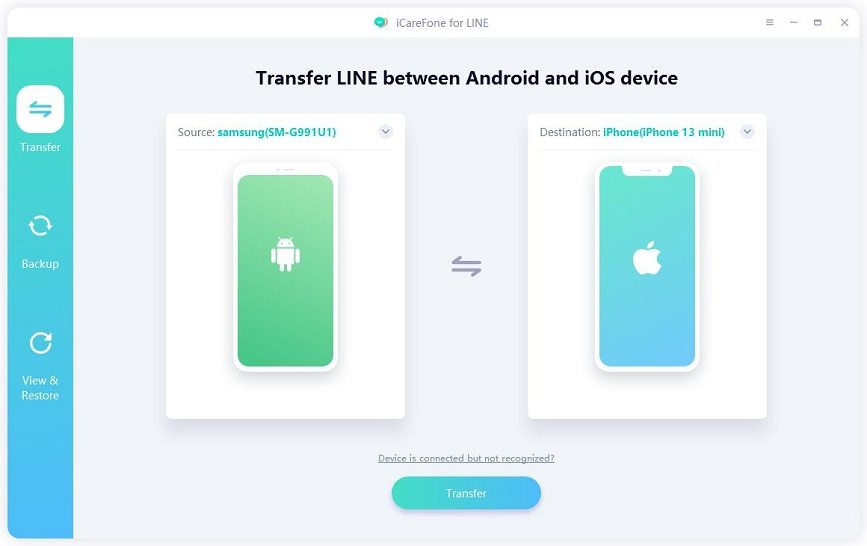 icarefone for line guide - connect device