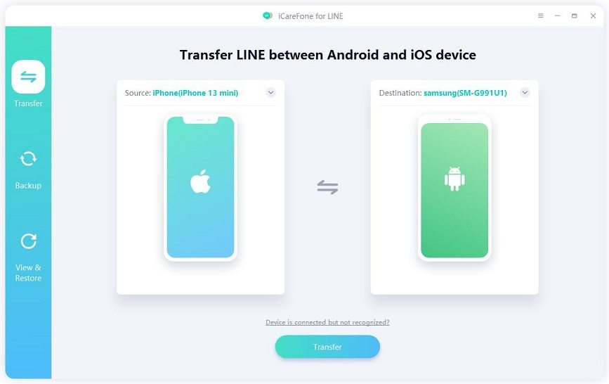 icarefone for line guide - connect device
