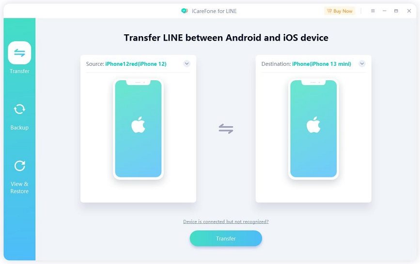 icarefone for line guide - connect device