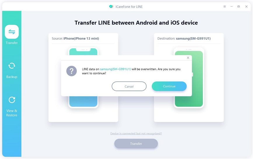 icarefone for line guide - usb debugging