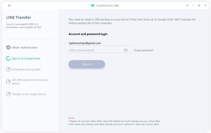icarefone for line guide - sign into Google Drive
