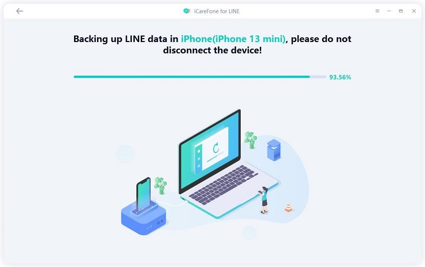 icarefone for line guide - start backing up